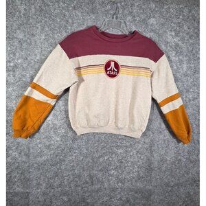 Atari Big Logo Striped Crewneck Sweatshirt Women Multicolored Size Medium